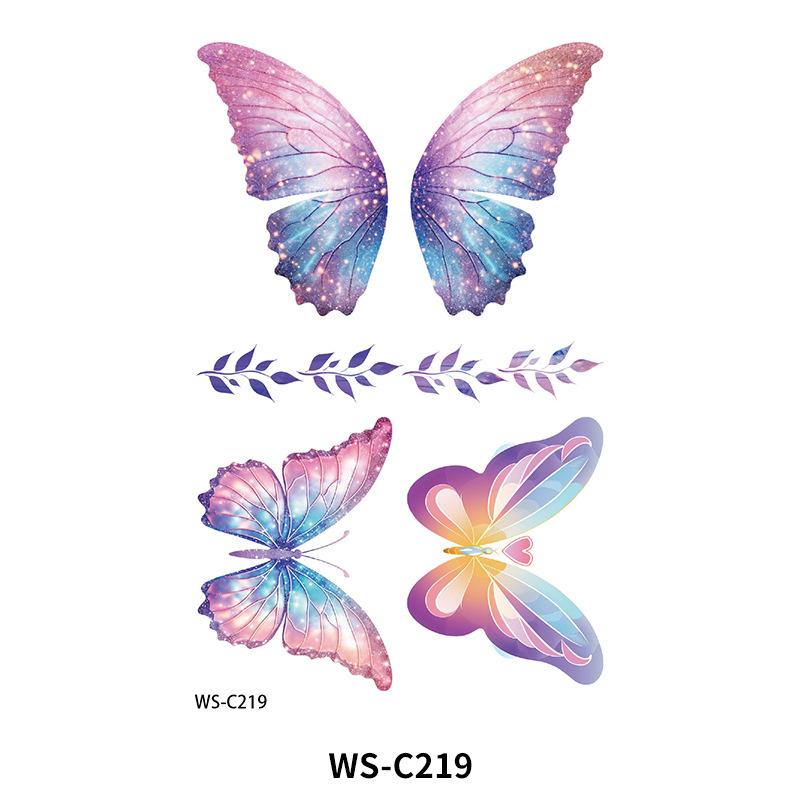 New Colored Butterfly Ins Style Tattoo Stickers Waterproof Arm Advanced Stage Performance Makeup Face