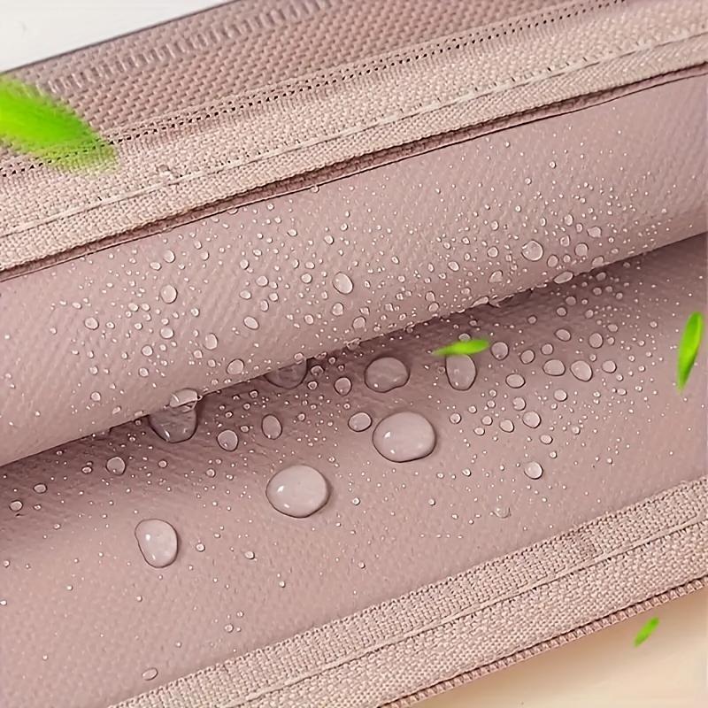 A4 Large Capacity Document Folder, Morandi Oxford Cloth File Organizer with Double Zipper for Office Storage