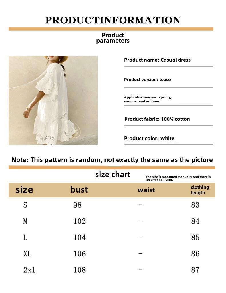 Summer White Lace Cotton Dress: Commuting & Holiday Style