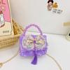 Frozen Bow Girl Messenger Bag Wind Chain Beaded Portable Tassel Shoulder Bag