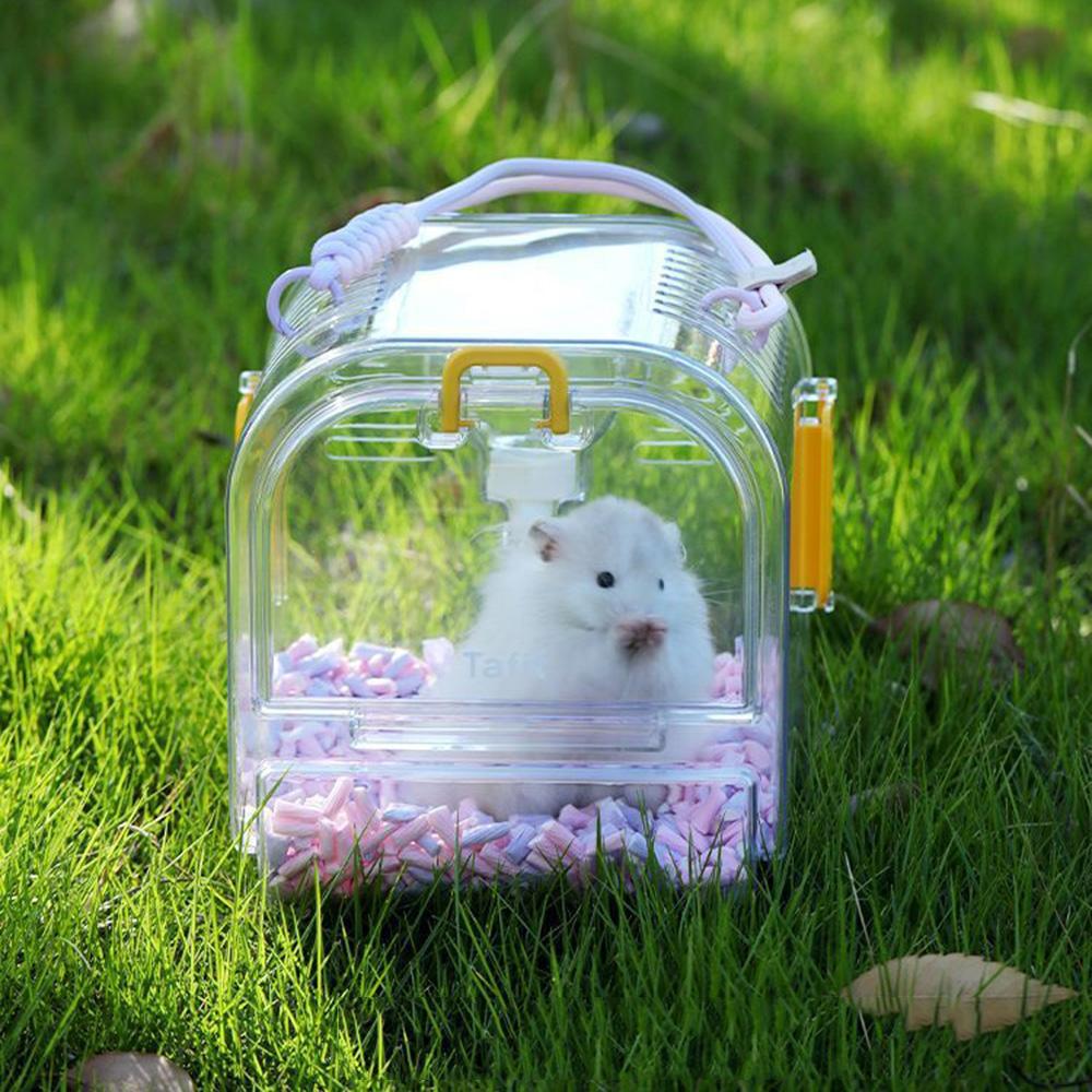 Portable Travel Hamster Carrier Breathable Small Animal Carry Case Outdoor Hamster Box  Ferrets