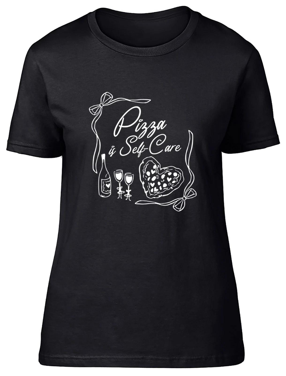 Pizza is Self Care Funny Pizza Day Womens T-Shirt Ladies Gift Tee XL