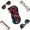 Bohemian Floral Pattern Zipper Sunglasses Case, Vibrant Artistic Botanical Eyeglasses Holder, Protective Spectacle Travel Box for Women Gifts