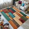 Personalisierter Teppich mit Holzblockmuster für Wohnzimmer, Schlafzimmer, Nachttisch, Bodenmatte, Sofatisch, Bereichsteppiche, Heimdekoration, Große Größe