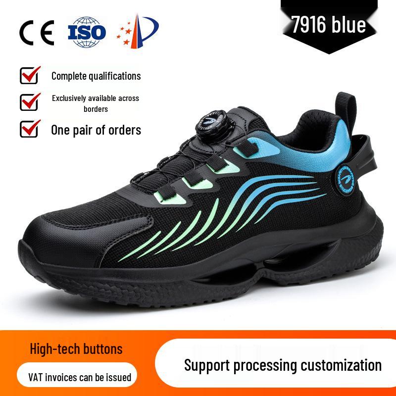 Rotating Buckle Safety Shoes: Anti-Smash, Anti-Puncture, Wear-Resistant, Anti-Slip, Fold-Resistant.