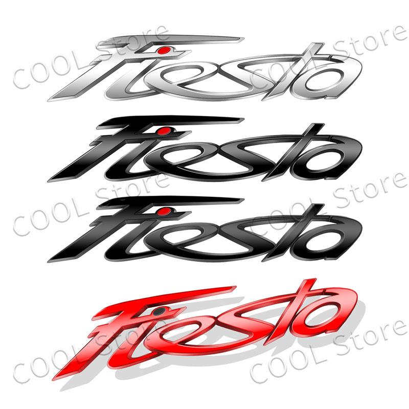 Logo de Metal Cromado 3D Fiesta Letra Carro Styling Para-lama Lateral Porta-malas Traseiro Adesivo Decalque Emblema Para Fiesta Emblema MK3 MK4 MK5 Acessório