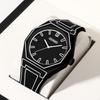 Trendlijn Horloge Stripfiguur Student Twee Dimensionaal Kwarts Horloge Kunst Design Persoonlijkheid Horloge Trend Horloge