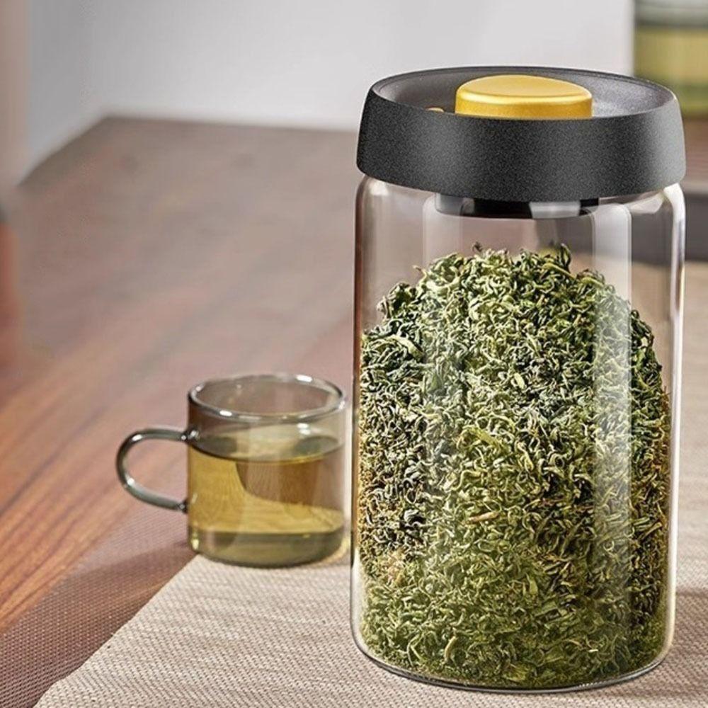 Glass Coffee Bean Tank Manual Vacuum Sealed Air Extraction Airtight Container  Tea Storage