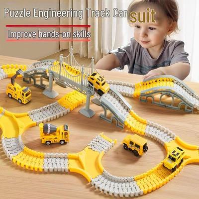Cross-Border Electric Rail Car: Children's Train & Engineering Slide Puzzle - New Year's Gift for Boys