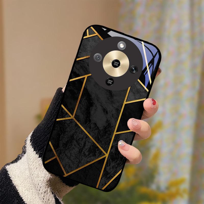 For Honor X9d 5G Case Fashion Tempered Glass Back Cover For Honor X9d 6.79" Bumper Camera Protection Shockproof Fundas Coque