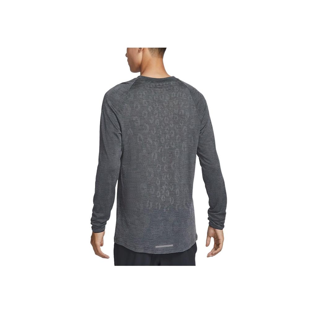 Nike Therma-Fit Adv Running Division Comfortable Warm Soft Raglan Long Sleeve T-Shirt Men Tops Black Iron-Gray FZ1126-010