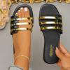Summer Women Fashion Comfort Plus Size 42 Slippers Women Sequined Flat Sandals Slippers Sandalias De Mujer