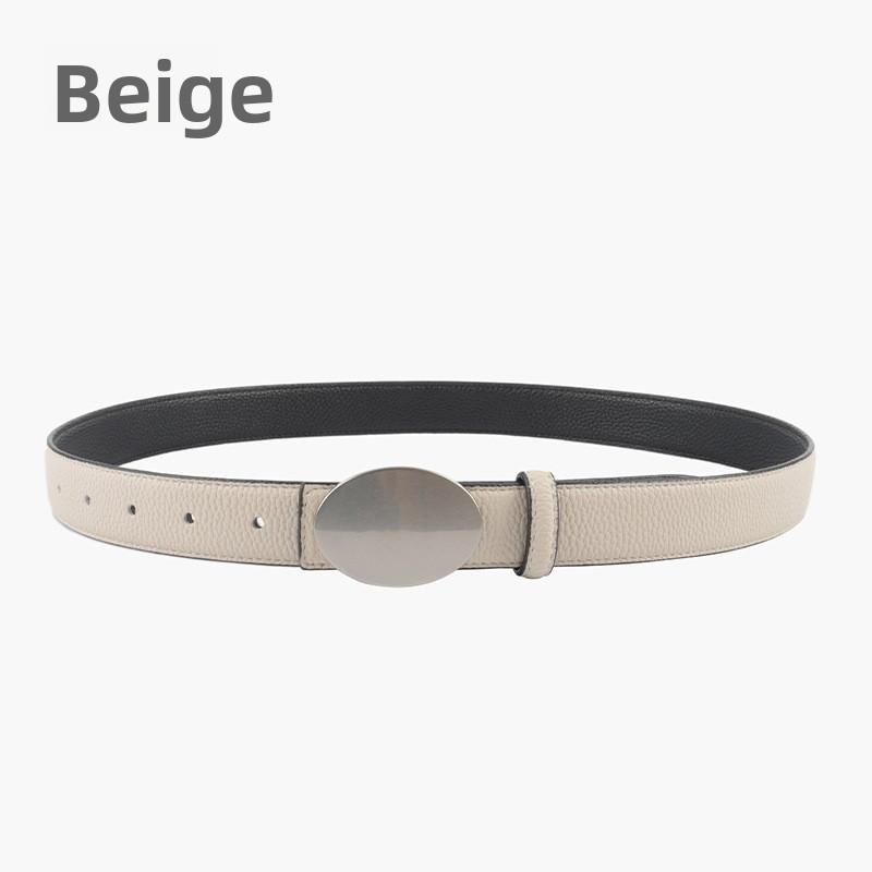 

Meier Lychee grain top grain leather women s belt - versatile, reversible design for jeans 105cm бежевый