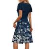 Women Summer Dress Casual Swing Floral Ruffle Short Sleeve Sundresses Beach  A-line  Dress  With Pockets