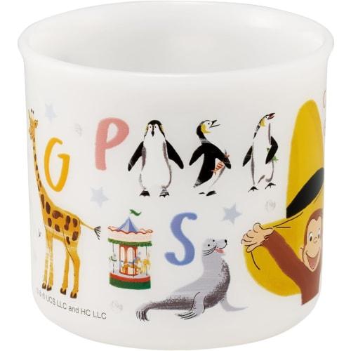 Curious George 200ml Plastic Cup, Dishwasher and Microwave Safe, Antibacterial, Made in Japan, ZOO Set (Plastic Cup, Freezer Bag)