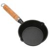 Frying Pan Cast Iron Skillet Drip Spouts Wooden Handle Stain Resistant Quick Heat Easy To Clean Cook Pan