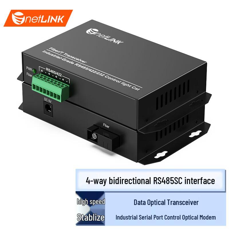 netLINK Industrial Serial Data Fiber Optic Transceiver