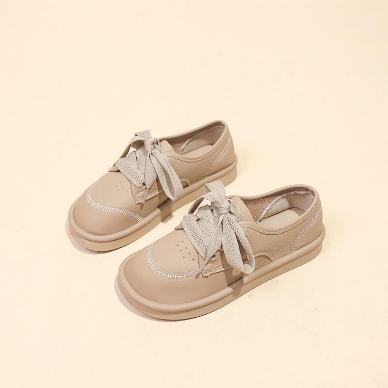 Retro Boken Shoes Women's 2024 Spring New Versatile Ins One-pedal Doudou Shoes Japanese Bread Ugly Cute Single Shoes