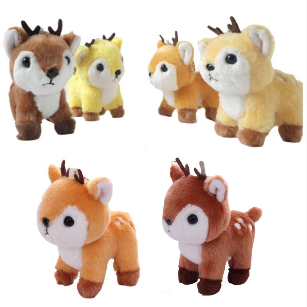 Key Ring Pendant Stuffed Deer Keychain Fawn Keychain Fluffy Elk Doll  Christmas Gifts