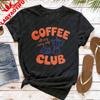 Coffee Club Women TShirt Casual Summer Short Sleeve Tees Cotton Top Coffee Lover Gift for Her Fashion Tee Daily Wear