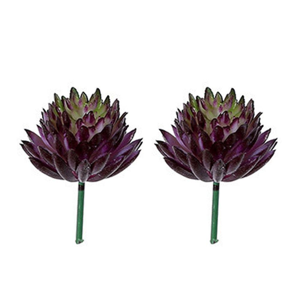 

2pcs Plastics Artificial Succulent Plant Colorful Echeveria Chihuahuaensis Fake Plant Home Decor 2
