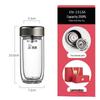 Xinor Double-Layer Insulated Glass Travel Mug