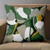 1 Pieces Modern Patterned Throw Pillows Green White Yellow Polyester Pillowcase, Sofa Decorative Cushion Cov Headboard Pillow