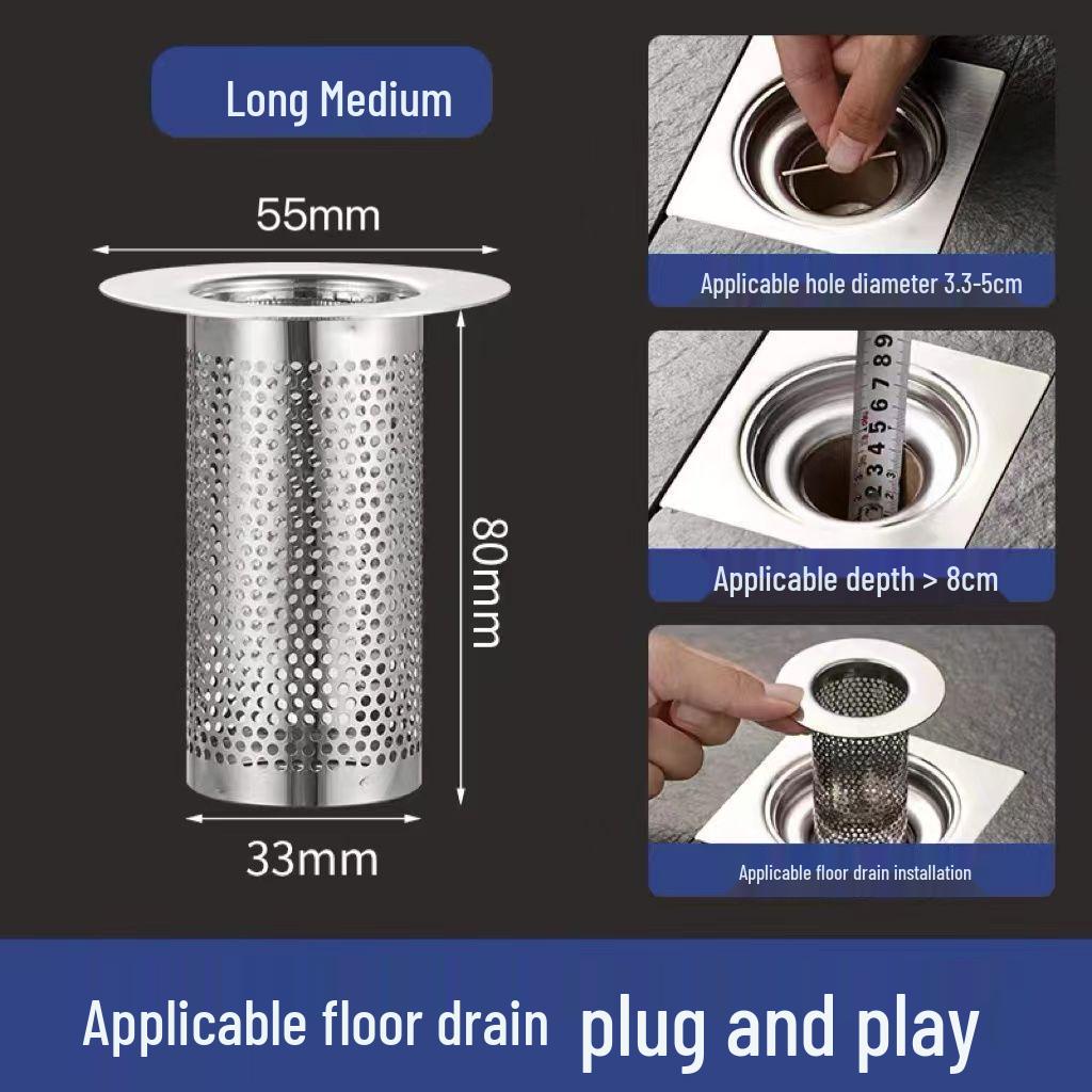 Stainless Steel Floor Drain Mesh Cover and Anti-Clog Sink Filter