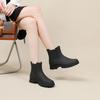 Women's Mid-Calf Waterproof Fashion Rain Boots - Korean & British Style, Non-Slip, Wear-Resistant Rubber Shoes for Daily Wear.