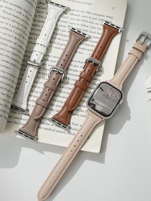 Slim Leather Strap For Apple Watch Band 44mm 40mm 41mm 45mm 49mm 44 Mm Bracelet Apple Watch 10 46mm Bands Ultra 9 7 5 Se 3 4 6