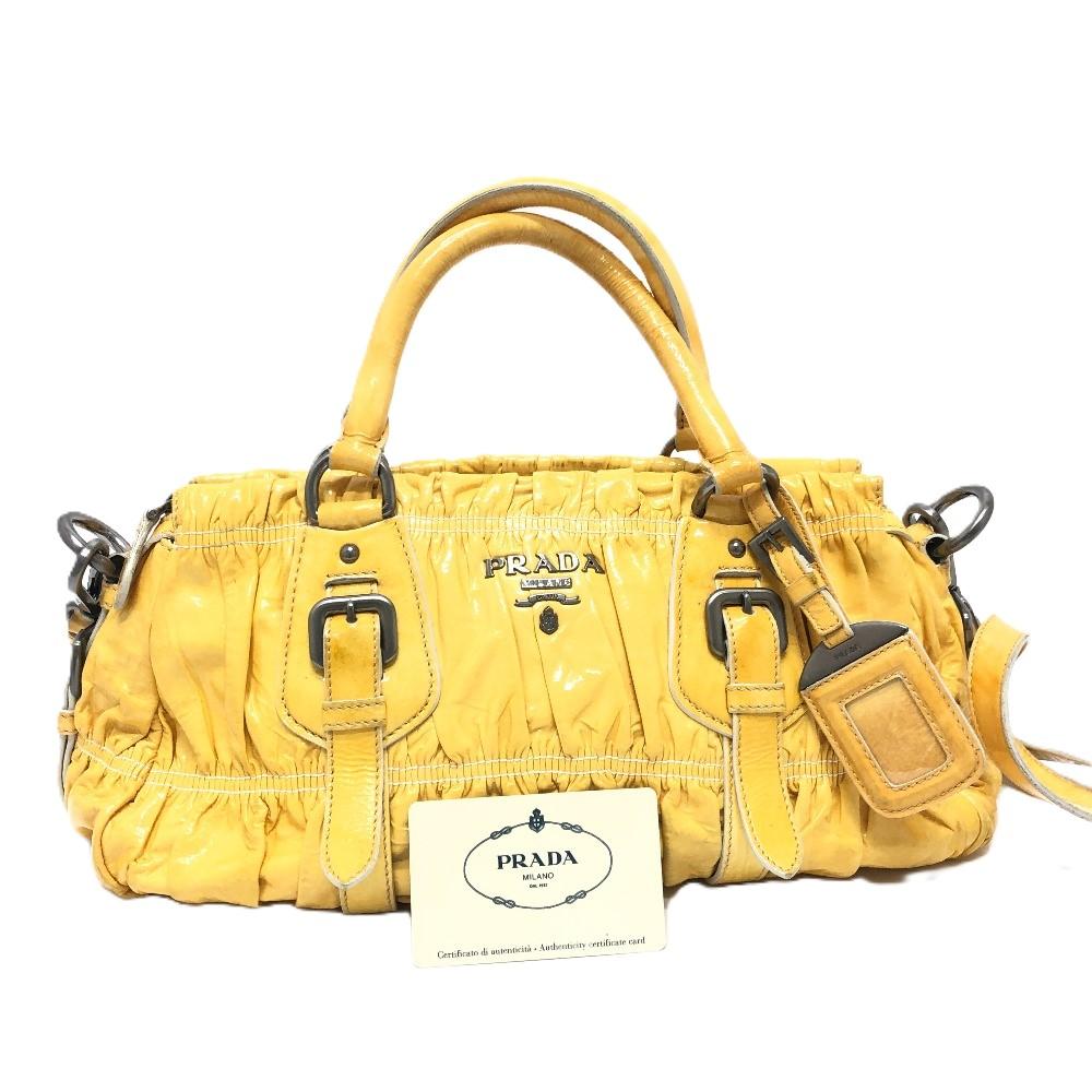 PRADA BN1338 Logo Gather 2-way bag, handbag, shoulder bag Hand Bag