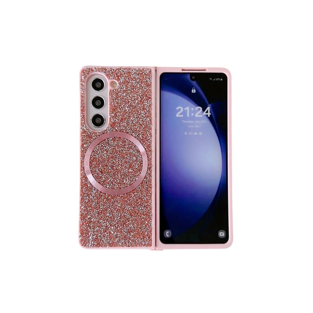 High-end Luxury Magsafe Magnetic Sparkling Diamond Brilliant Phone Case for Samsung Galaxy Z Fold 7 6 5 4 3 TPU Soft Edge Cover