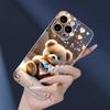 Diamond Bear Transparent Case for iPhone 16E/15/14/13/12 Pro Max/R/11