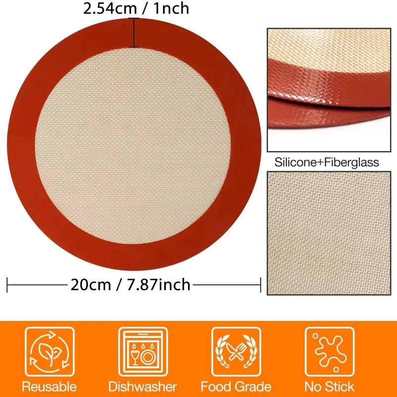 

1/2 шт. Круглый силиконовый коврик для выпечки, многоразовый и антипригарный коврик для духовки, подходит для аэрофритюрниц и духовок