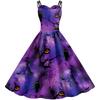 Halloween Dress Girl, Suspender Bat Pumpkin Digital Print Dress