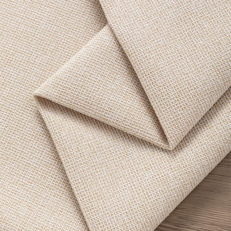 All-Polyester Solid Color Linen-Like Sofa Fabric with Soft Bag Process - Composite Flocking Fine Linen Canvas