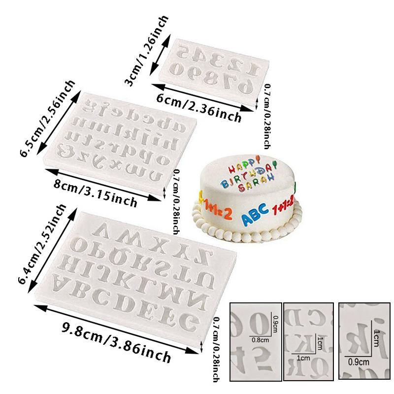 Alphabet Number Silicone Mold DIY Letter Number Fondant Chocolate Jelly Candy Pastry Baking Mould Cake Decorating Tools