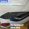 Real Carbon Fiber Car Accessories Headlight Eyebrow Decorative Trim Cover Soft Sticker For Corvette C7 LT1 Z06 ZR1 LT5 2014-