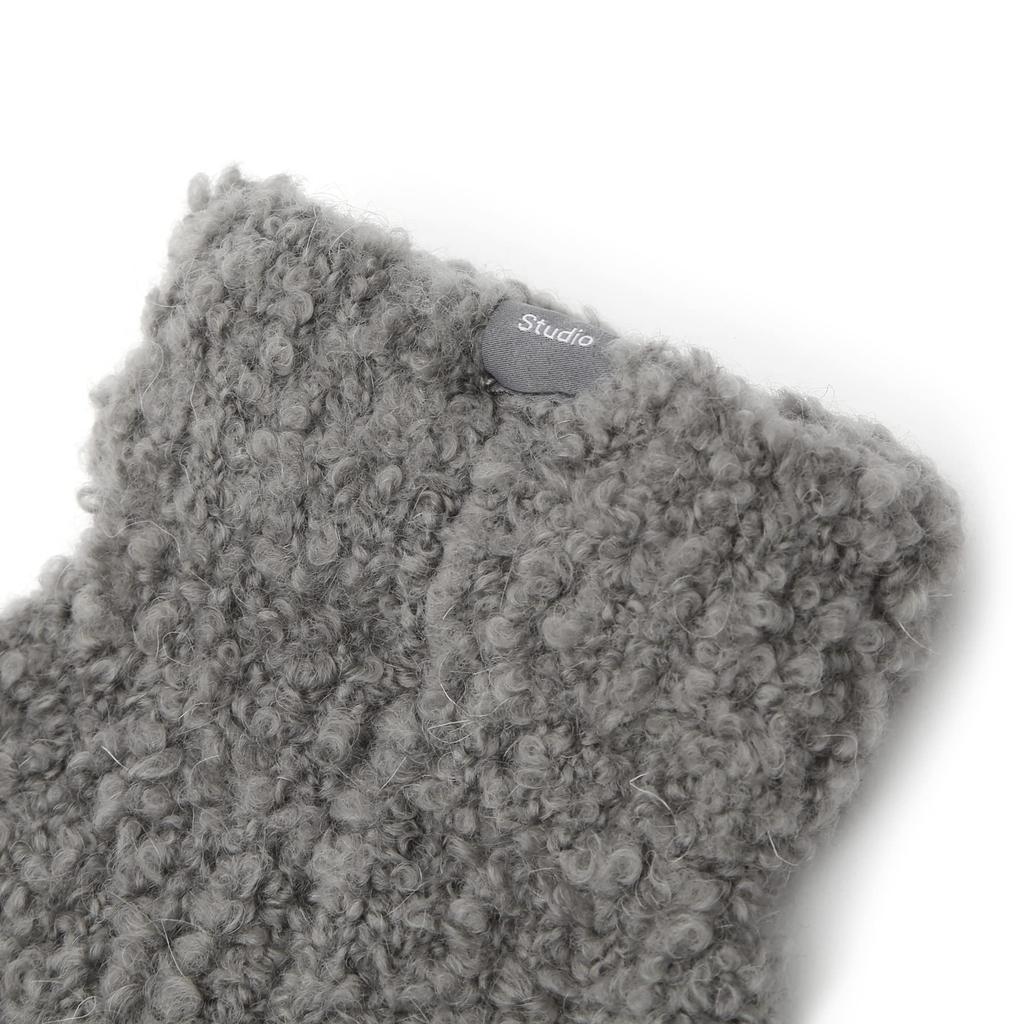 Boucle Wool Blend Soft Long Knit Warm Fluffy Leg Warmers Long Boots Footless 80s Fashion Loose Knee Socks Korean [UNDERCONTROL] Autumn/Winter