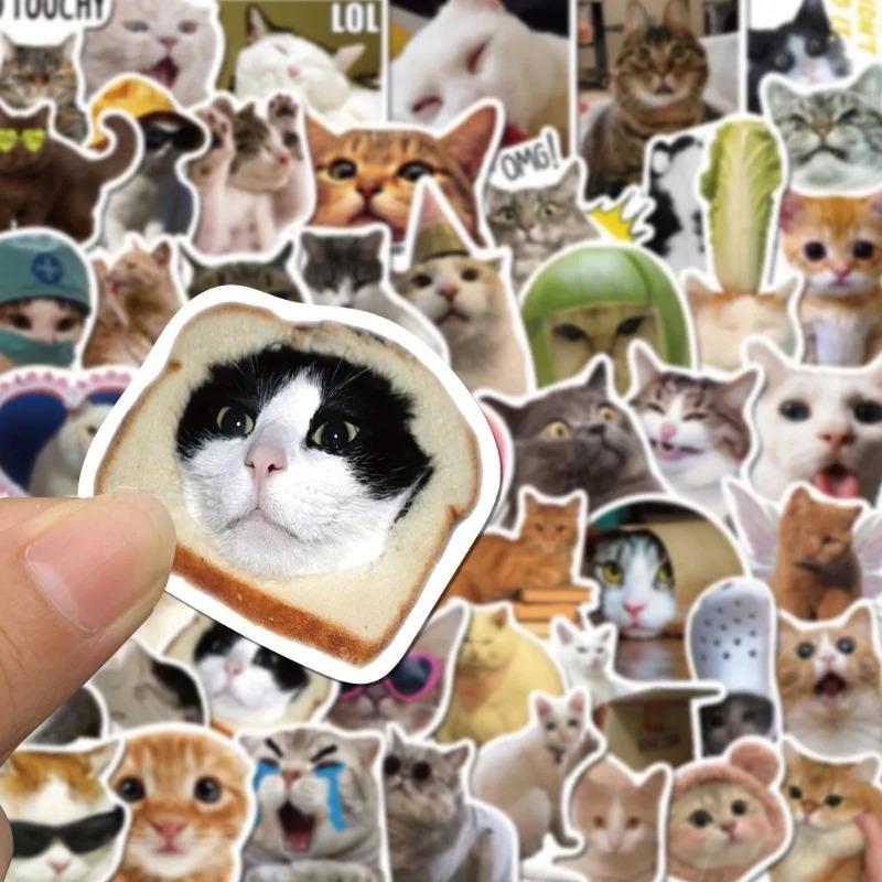 50PCS Funny Cat Sticker Creative Diy Laptop Case Water Bottle Sticker