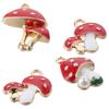 20pcs 20pcs Mushroom Pendant Charms 5 Shapes Red Mushroom DIY Enamel  Women
