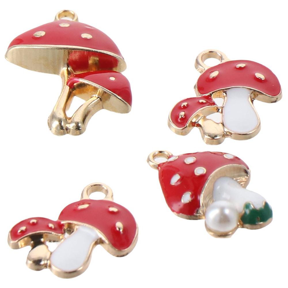 20pcs 20pcs Mushroom Pendant Charms 5 Shapes Red Mushroom DIY Enamel  Women