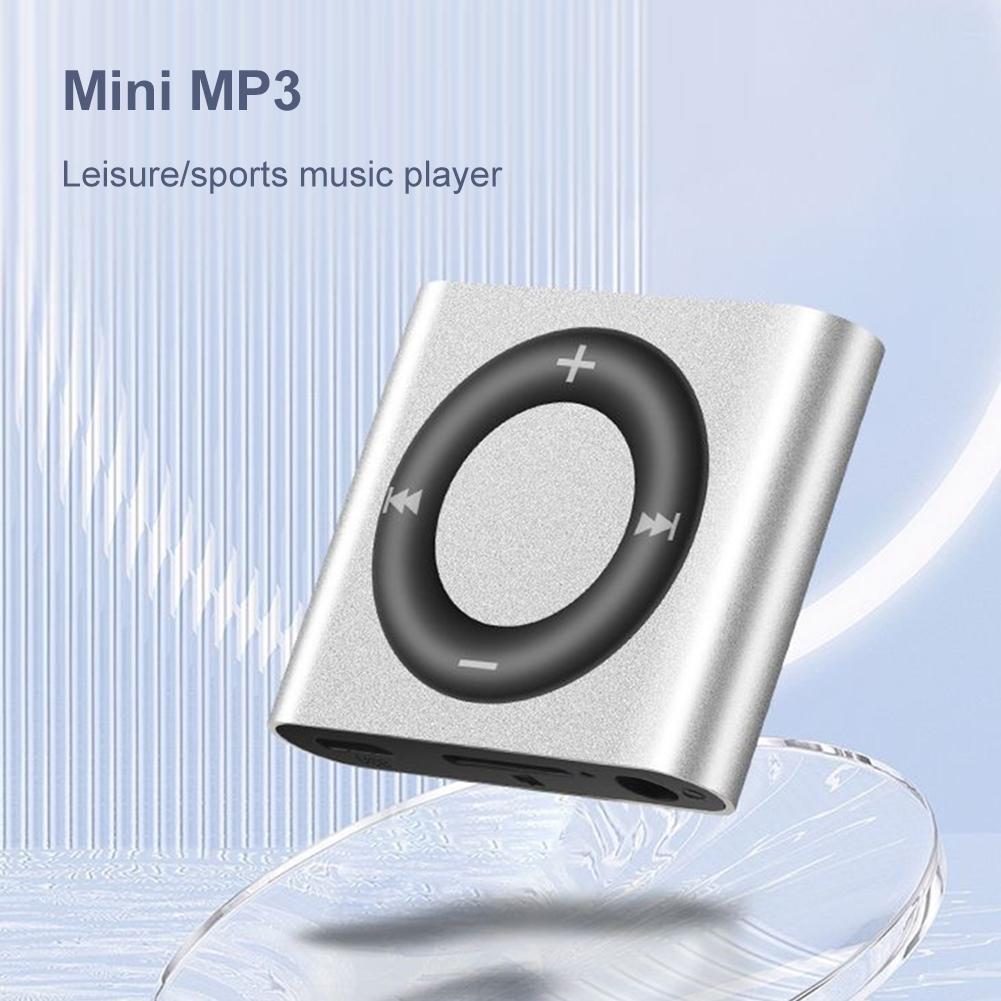 Mini MP3 Music Player Metal Clip-on Walkman Build In Speaker Rechargeable MP3 Player with Headphone Support TF Card for Students