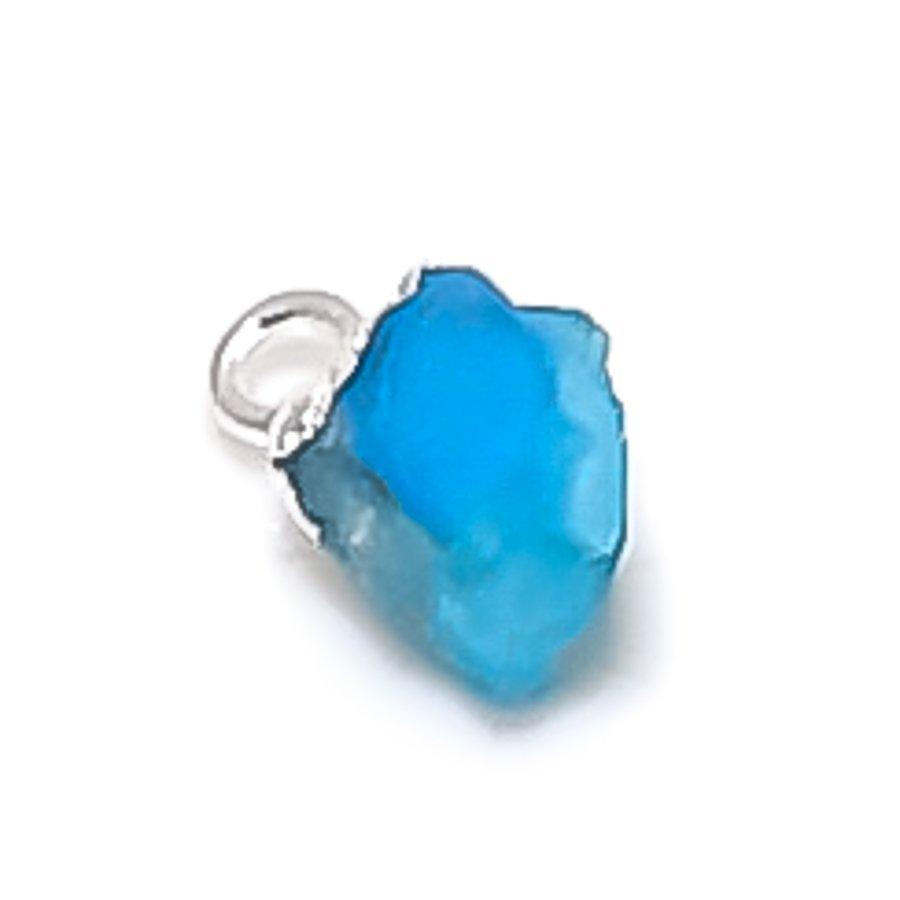 Apatite Rough Gemstone 925 Sterling Silver Jewelry Pendant 0.59"