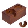 2 Hole Coffee Tamper Holder Beech Coffee Handle Mat Pad Stand for Home Restaurant(BuiltIn )