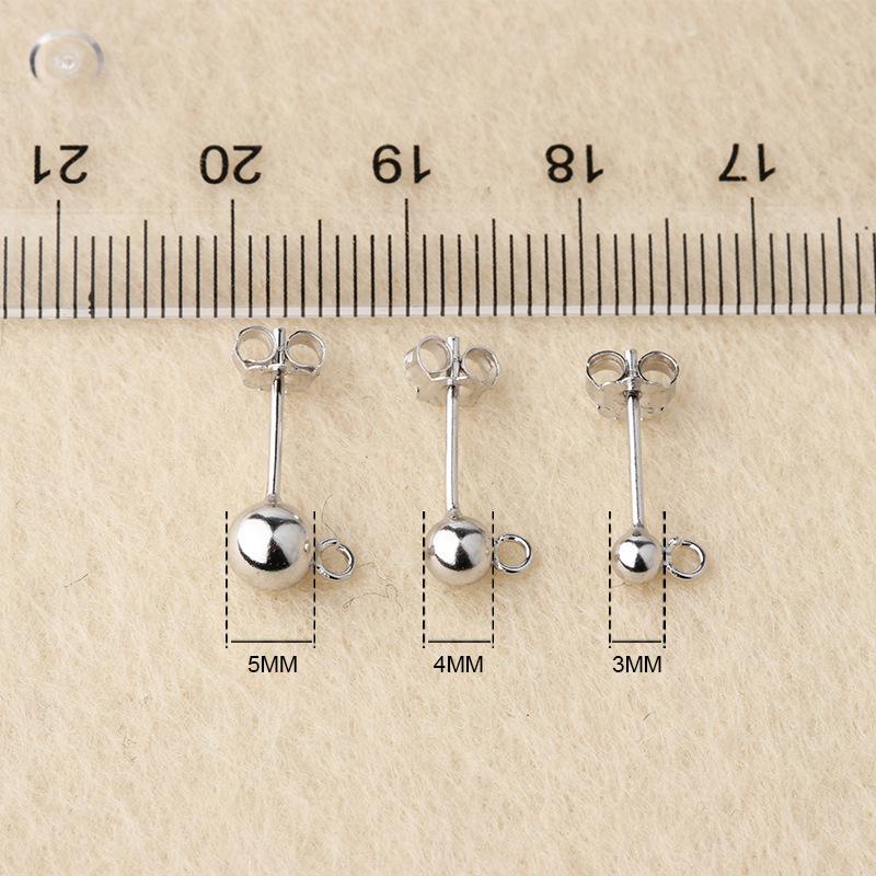 Tingxiang S925 Sterling Silver Open Jump Rings Beaded Earring Parts and Accessories