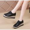 Thick Soled Sponge Cake Small Leather Shoes for Women, Low Top Shoes, Single Shoes, Fashionable Casual Shoes