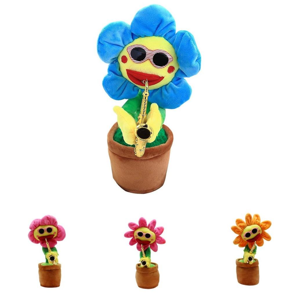 Saxophone Sunflower Plush Toy With Singing And Dancing Functions For Childrens Gift