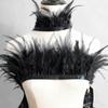 Adorno de Plumas de Pavo con Flecos para Coser Disfraz DIY Adorno de Flecos de Plumas Cinta de Manualidades con Plumas Decorativa