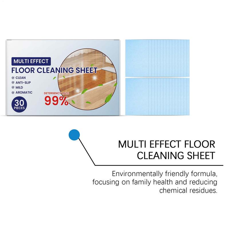 Floor Mop Cleaner Tablet 30Pcs Floor Cleaner Tablets Furniture Board Cleaning Sheet Multi-Functional Floor Cleaning Sheets